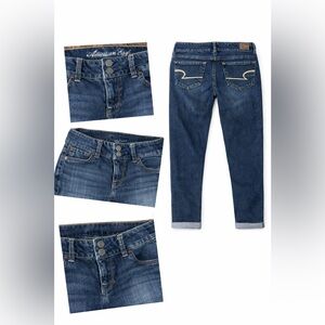 American Eagle Crop Skinny Jeans Size 4 Dark Wash Stretch Denim